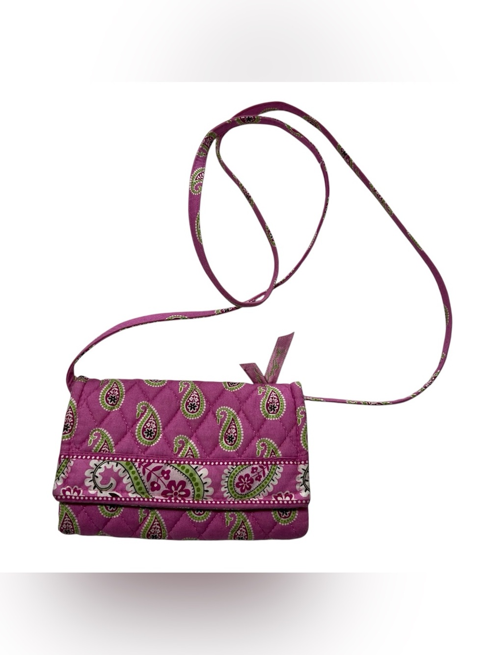 Vintage Vera Bradley Quilted Mini Crossbody Bag Bermuda Pink Y2K 2000s